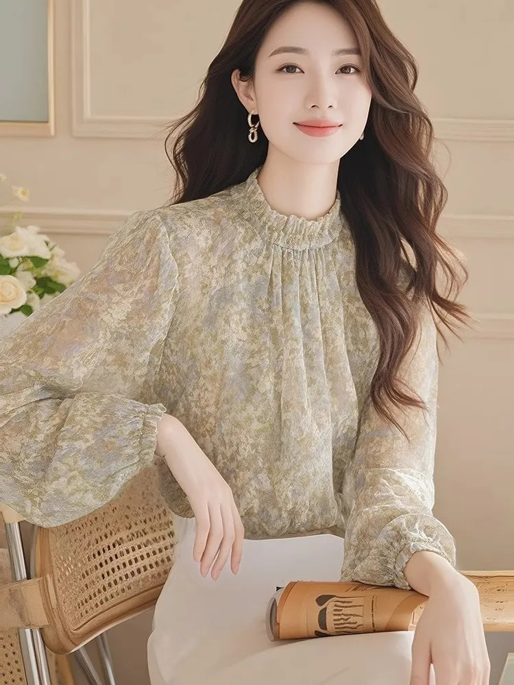 Women'S Formal Wear Blouse - Long Sleeve Shirts Women Satin Pleated