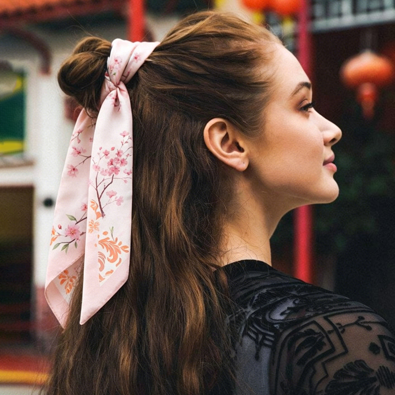 Scarf Silk Neck - Fashion Women Silk Satin Skinny Scarf