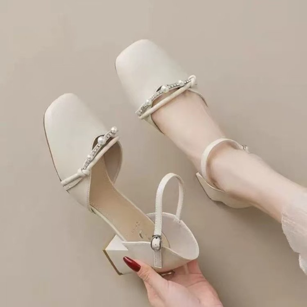 Women Formal Wear For Summer - Elegant Pearl & Rhinestone Mary Jane