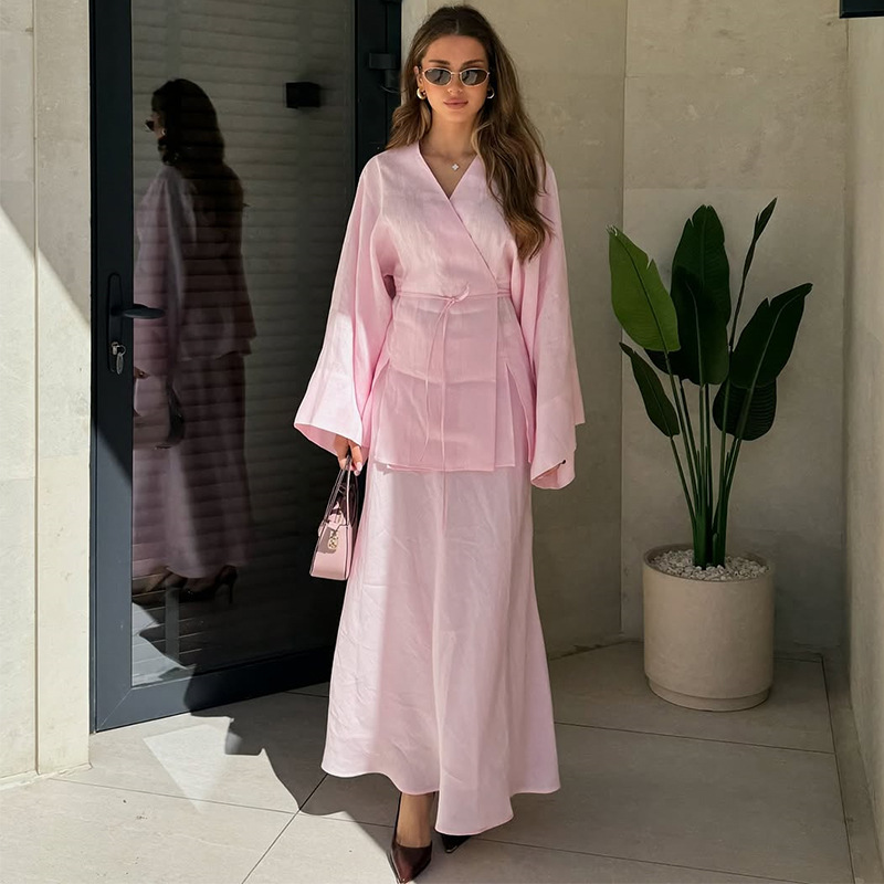 Women Formal Wear For Summer - Two Pieces Women Dress Sets Solid