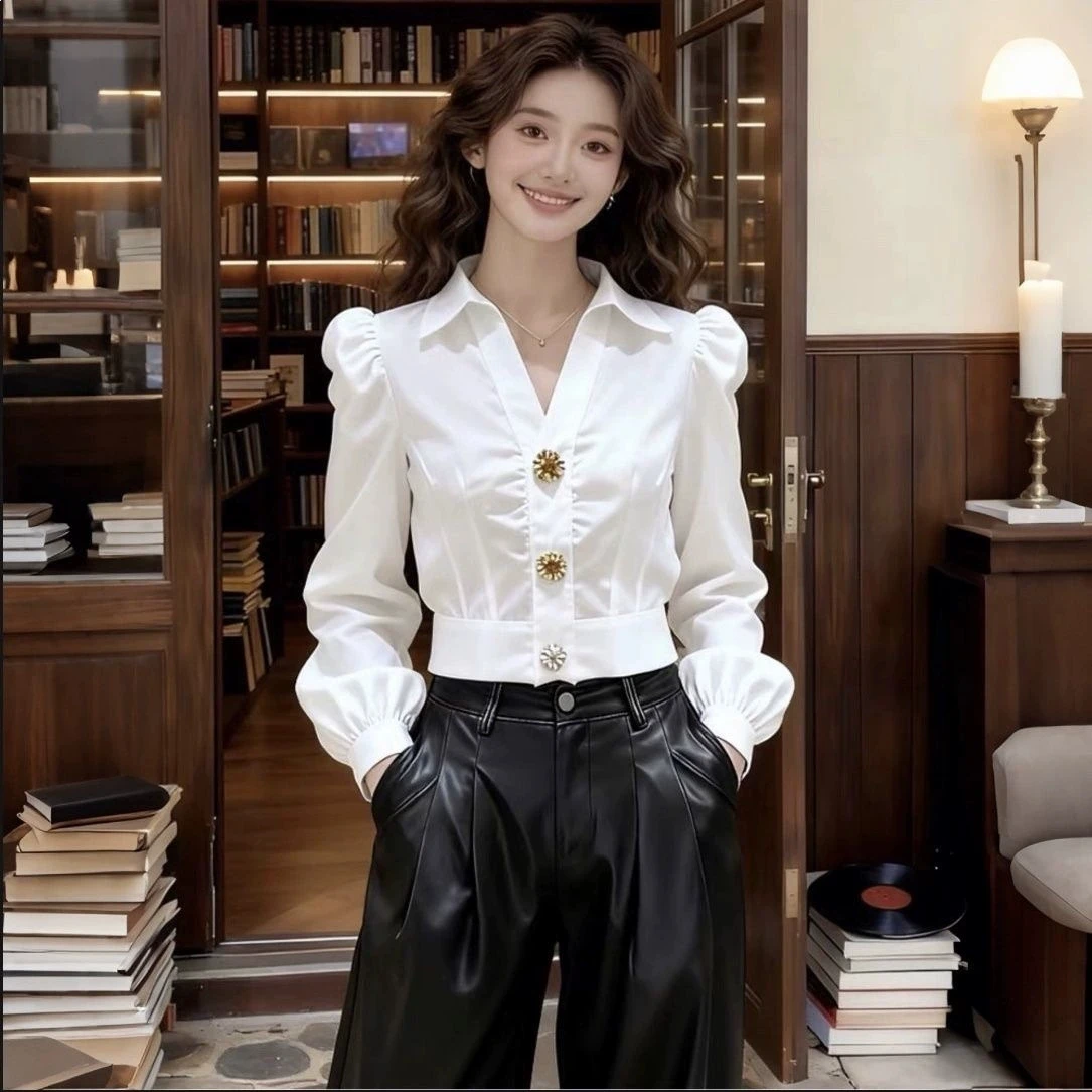 Elegant White Shirt V Neck Blo - Women'S Formal Wear Blouse review and price