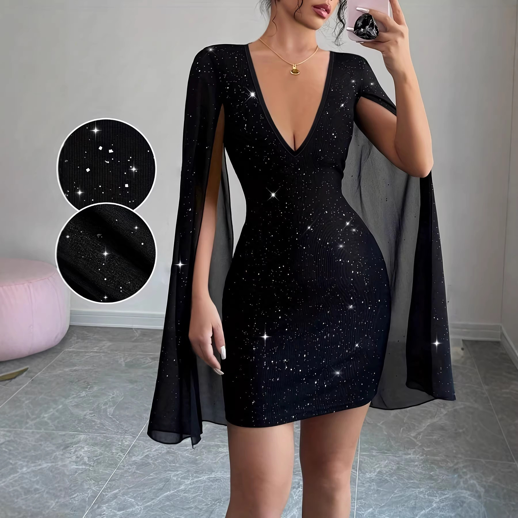 V Neck Bodycon Midi Dress Eleg - Women Formal Wear For Summer review and price