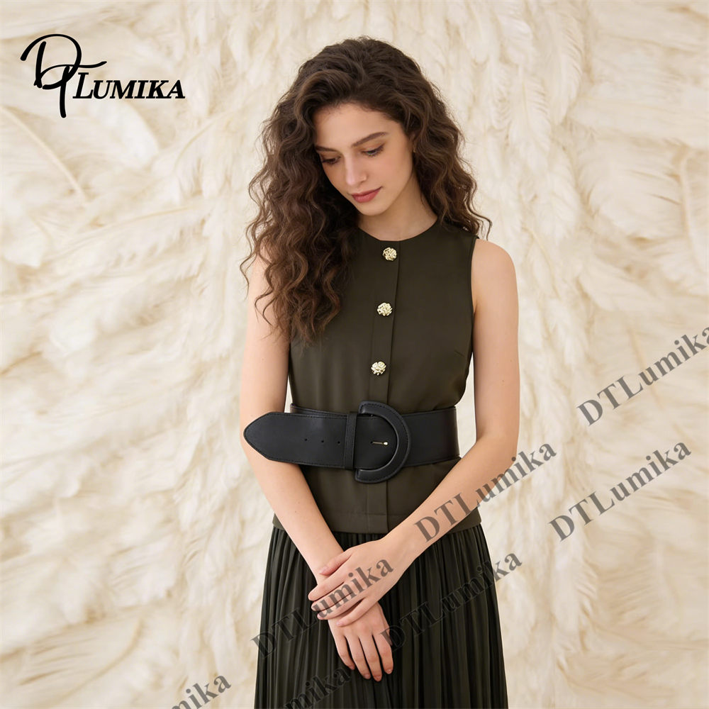 Women’s Olive Green Sleeveless - Women Formal Wear Belt review and price