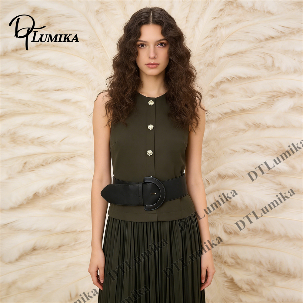 Women’s Olive Green Sleeveless - Women Formal Wear Belt review and price
