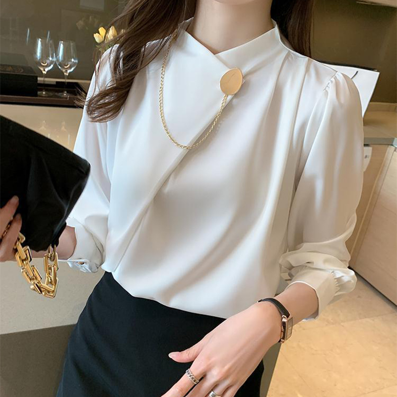 Solid Color Elegant Long Sleev - Women'S Formal Wear Blouse review and price