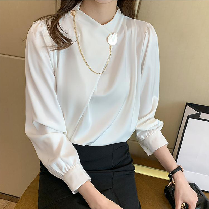 Solid Color Elegant Long Sleev - Women'S Formal Wear Blouse review and price