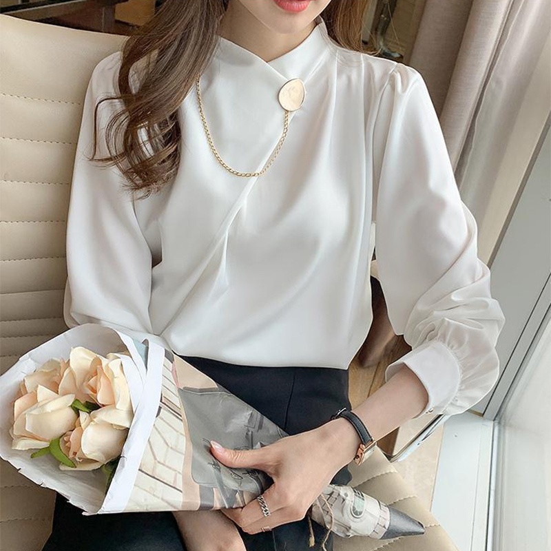 Solid Color Elegant Long Sleev - Women'S Formal Wear Blouse review and price