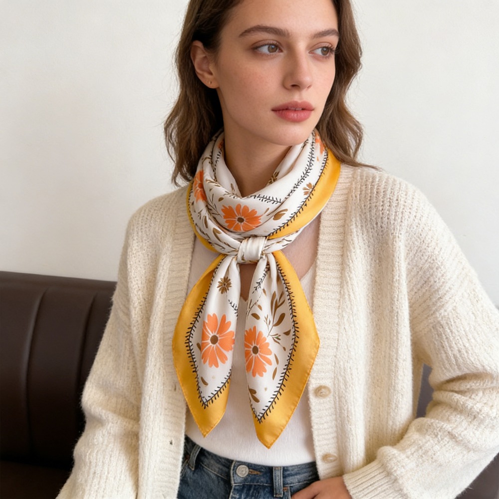 1Pc new printed fashion silk s - Scarf Silk Neck review and price