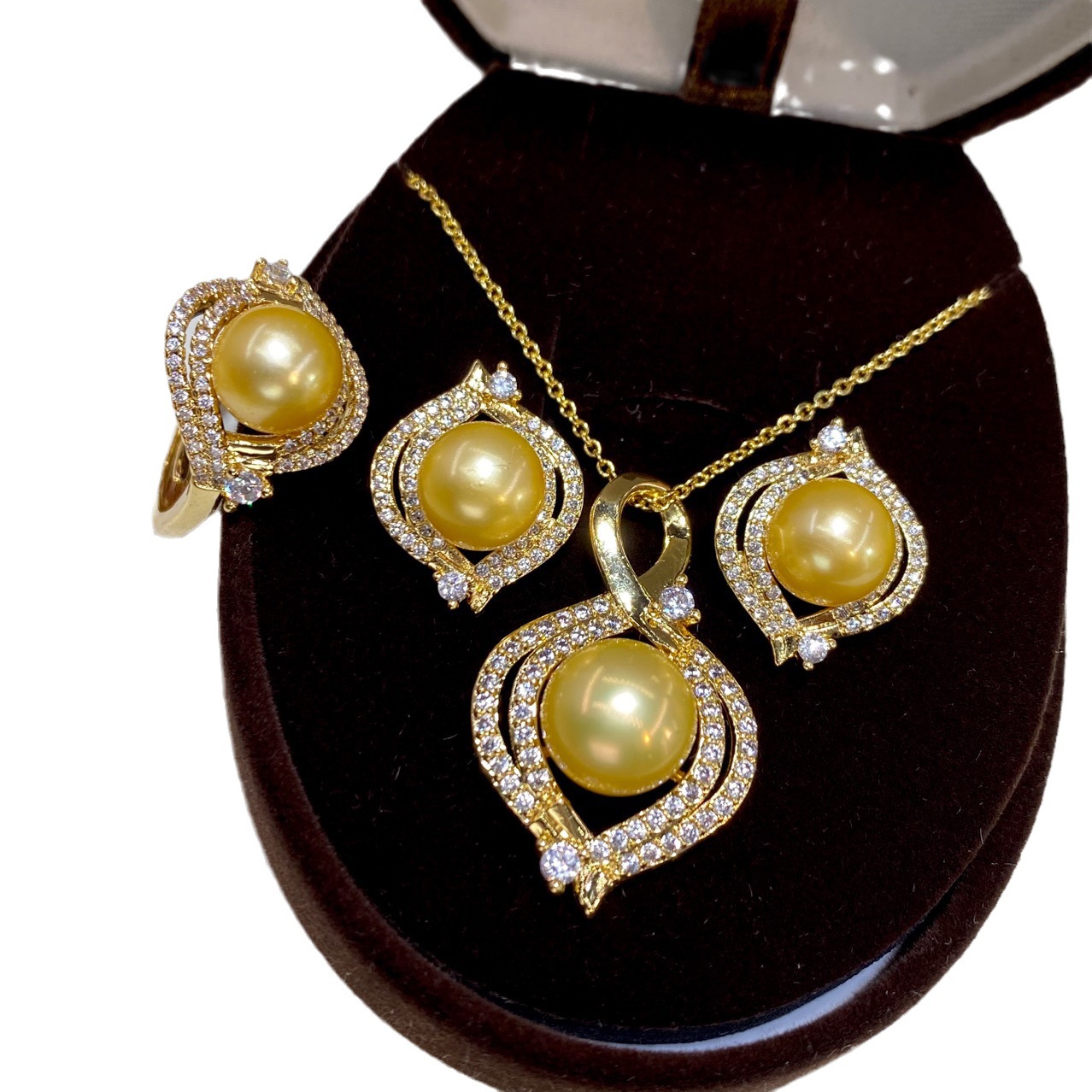 one Set freshwater pearl yello - Pearl Necklace Set review and price