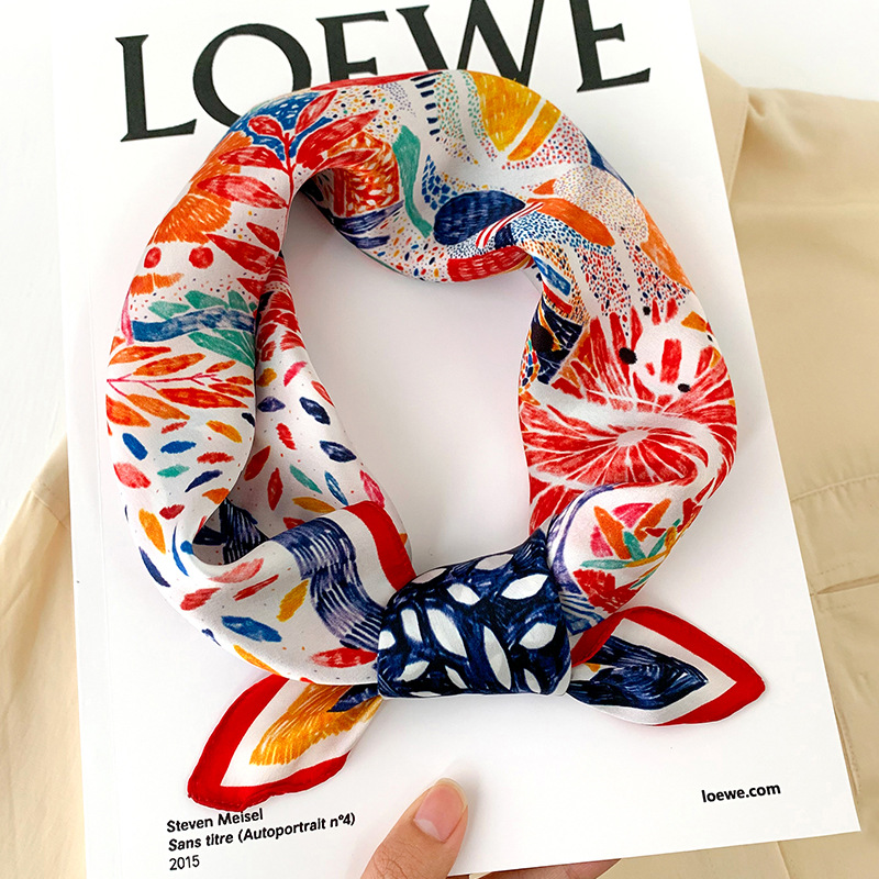 53cm Square Silk Scarf Women N - Scarf Silk Neck review and price