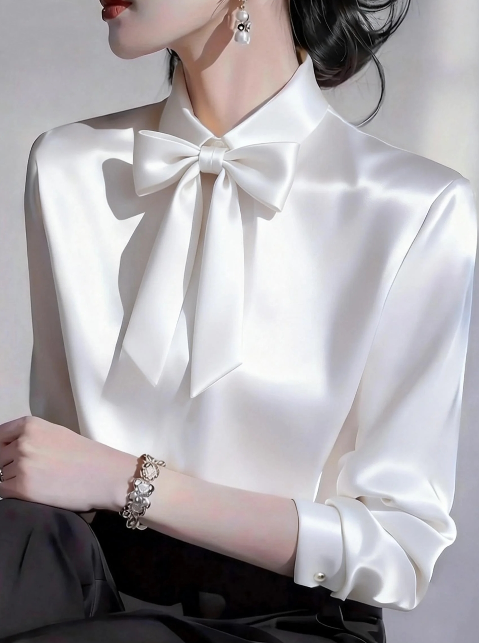 Elegant Satin Blouse With Deta - Women'S Formal Wear Blouse review and price