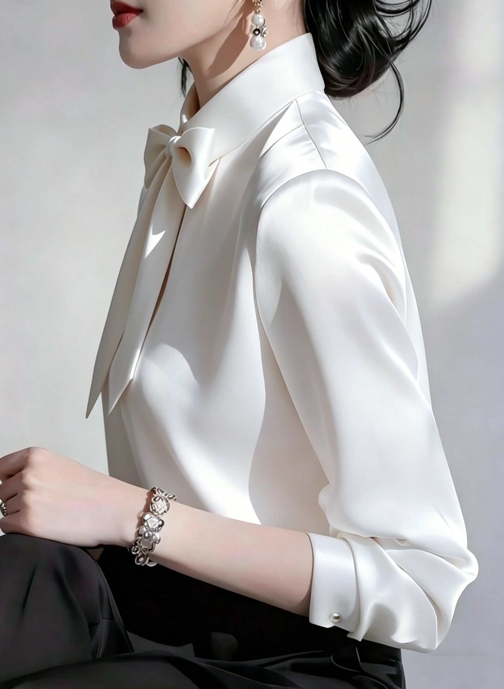 Elegant Satin Blouse With Deta - Women'S Formal Wear Blouse review and price