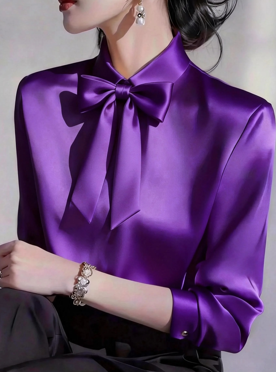 Elegant Satin Blouse With Deta - Women'S Formal Wear Blouse review and price