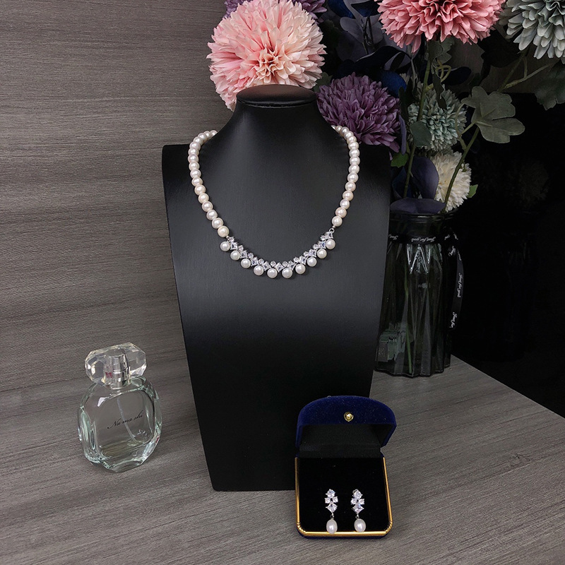 one Set freshwater pearl white - Pearl Necklace Set review and price